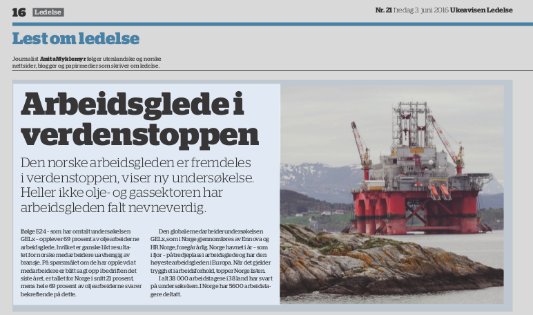 20160603 Ukeavisen Ledelse GE Lx arbeidsglede